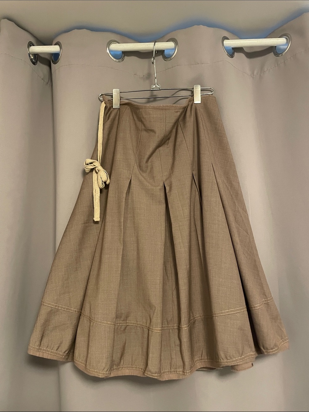 Women’s A-Line Brown Midi Skirt